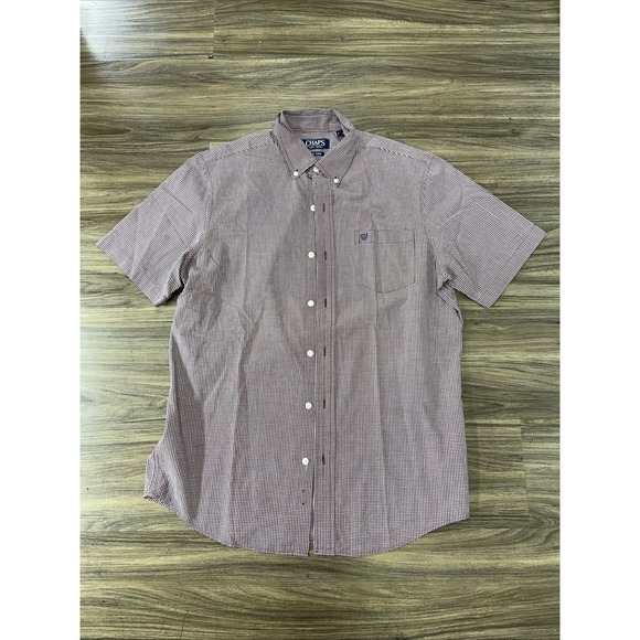 Chaps Other - Chaps Short Sleeve Button Down Red Navy Size M